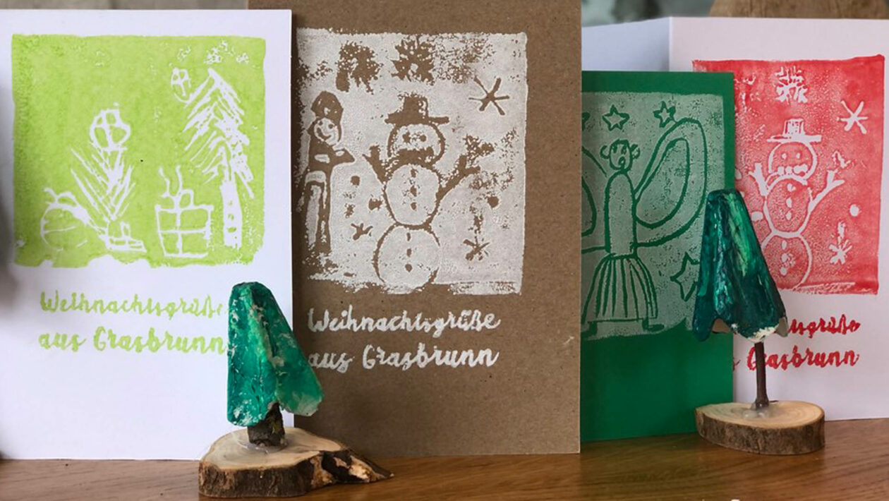Grasbrunner Kinder basteln wieder Weihnachtskarten