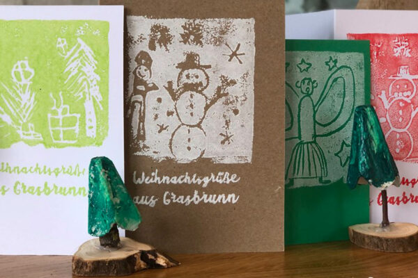 Grasbrunner Kinder basteln wieder Weihnachtskarten