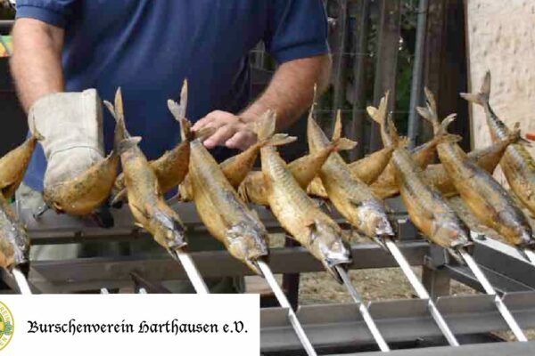 Steckerlfischessen an der Burschenhütte in Harthausen