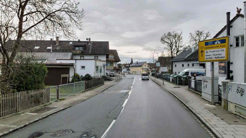 Einbahnstraße auf B 471 in Putzbrunn